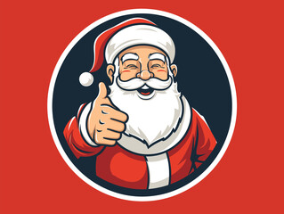 vector illustration of a cartoon Santa Claus