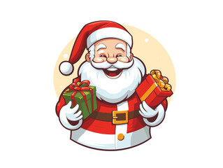 vector illustration of a cartoon Santa Claus