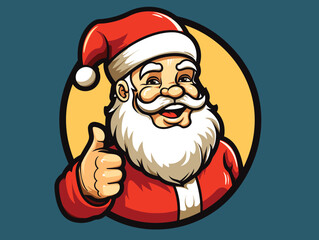 vector illustration of a cartoon Santa Claus