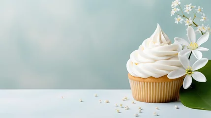 Tuinposter delicious snack cupcake food illustration sweet treat, bakery dessert, frosting icing delicious snack cupcake food © vectorwin