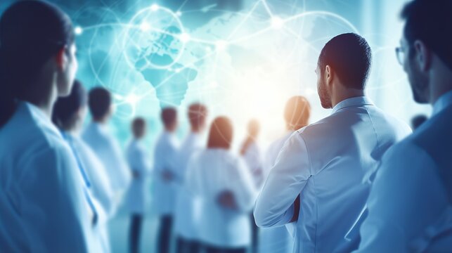 Medical Professionals Collaborating: Doctors, Nurses, and Researchers Advancing Healthcare Technology for Better Public Health - Powered by Adobe