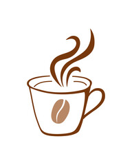 Vector illustration of coffee cup with steam