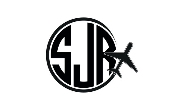 SJR three initial letter circle tour & travel agency logo design vector template. hajj  umrah agency, abstract, wordmark, business, monogram, minimalist, brand, company, flat, tourism agency, tourist 