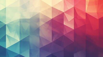 Gradient of Cool to Warm Tones in Geometric Triangular Shapes for a Modern Abstract Background - obrazy, fototapety, plakaty