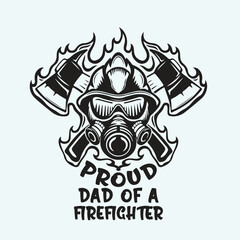 Firefighter Print ready vector design for Tshirt, Mug and printing item. Firefighter bundle design  .Firefighter Black and white view. Firefighter design vector set. Firefighter Icon bundle .
