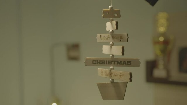 High quality low light no noise Slog3 footage from Sony A7Siii of Christmas tree, lights for colour grading practice and short projects_016
