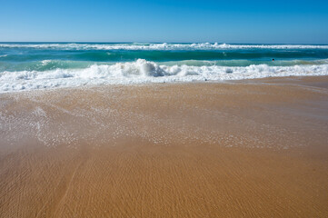 View on Plage de Horizon, Plage de l'ocean near Le Phare du Cap Ferret and Duna du Pilat, Cap...