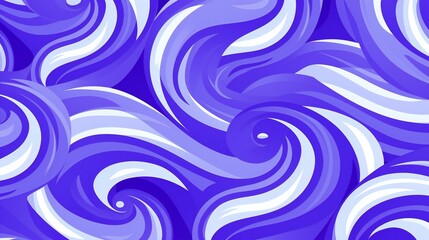 Mesmerizing Blue Swirls in a Seamless Abstract Wave Pattern Illustration