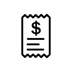 Receipt icon vector. Invoice llustration sign. Claim check symbol or logo.