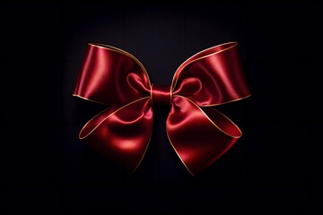 red bow isolated on black