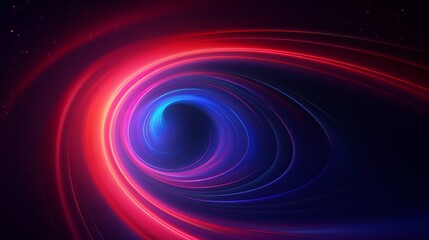 Vibrant Red and Blue Spiral with Circular Orbit Rotation - Abstract Background Perfect for Text Placement and Creative Projects