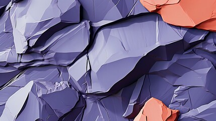 Abstract Crumpled Paper Texture in Shades of Ultramarine and Coral