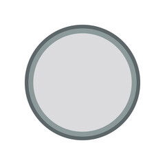 One blank silver coin. Vector on empty clean background.