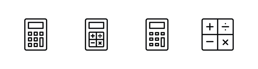 calculator icon set vector. set of calculator icon - obrazy, fototapety, plakaty