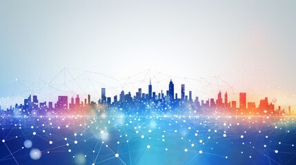 Dynamic Urban Landscape: Abstract Dots Connected by Gradient Lines in Smart City Setting