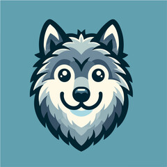 illustration of wolf head smiling vector design