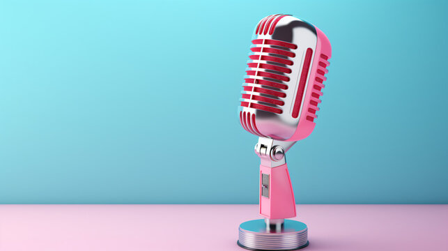 Pink Microphone Vintage