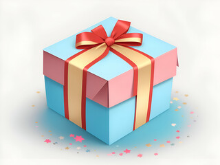 Obraz premium gift box with red ribbon ,ai generative