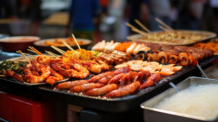 Korean Street Food Delights Featuring Irresistible Tteokbokki, Savory Odeng