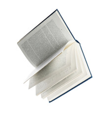 Fototapeta premium Open old hardcover book isolated on white
