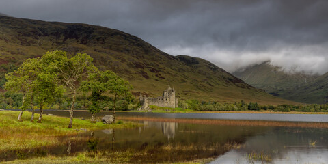 Kilchurcn Castle, Scottish castle near Oban in the Scottish Highlands. Famous castle landmark on...