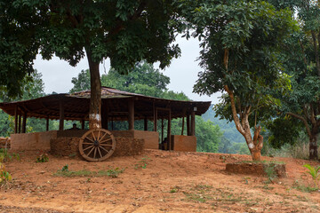 Beautiful traditional tribal bamboo cottage or hut at Kanger valley national park, Chattisgarh, India.