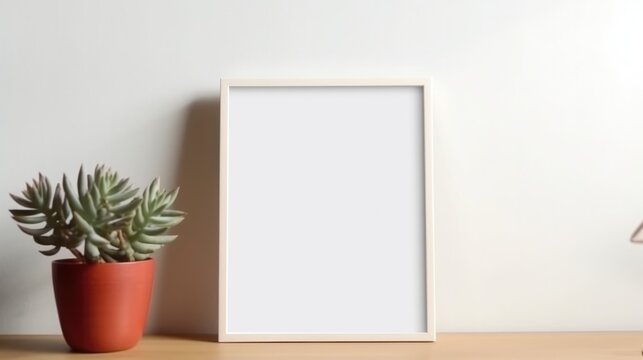 Photo frame mock-up with space for text 