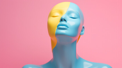 3d render female mannequin head hand fashion concept