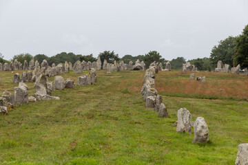 alignment of menhirs in the morning