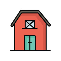 barn icon with white background vector stock illustration