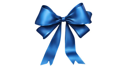 Blue Ribbon with Bow, PNG
