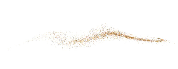 Vector illustration depicting coffee or chocolate powder in motion, creating a dust cloud that splashes on the ground. The background is light and isolated. Format PNG.