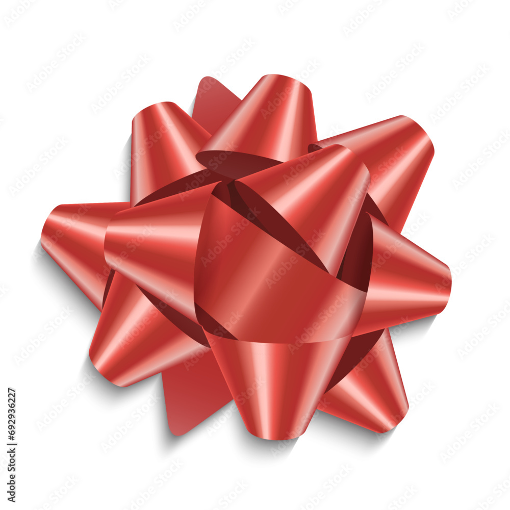 Wall mural shiny vector red gift bow