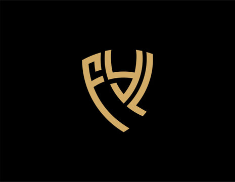 FYL creative letter shield logo design vector icon illustration