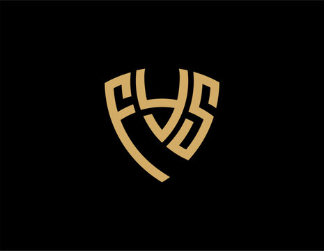 FYS creative letter shield logo design vector icon illustration