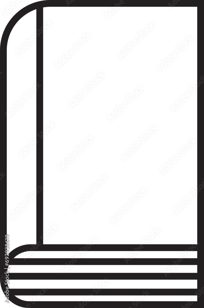 Poster black book vector icon. linear flat sign for mobile concept and web design with editable stock. book