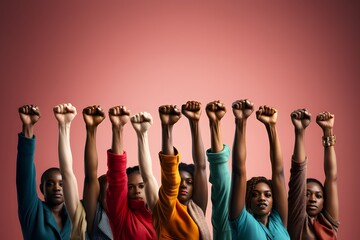 Fototapeta premium Symbol of Unity: Clenched Fists Advocating for Equality