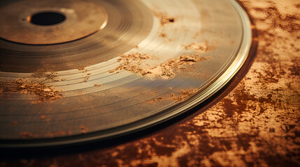 Obraz premium Close-up of a Vintage Vinyl Record