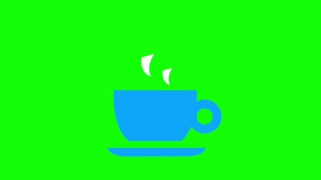 Animated cup of coffee and tea icon.