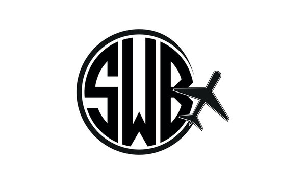 SWB three initial letter circle tour & travel agency logo design vector template. hajj  umrah agency, abstract, wordmark, business, monogram, minimalist, brand, company, flat, tourism agency, tourist 