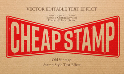 stamp title logo style with a retro vintage feel with a grunge effect - 
グランジの効いたレトロなヴィンテージ感のあるスタンプ風のタイトルロゴスタイル
 | Editable Text Effect

 - obrazy, fototapety, plakaty