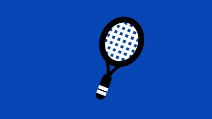 Animated tennis racket and ball icon. Animation, pictogram, motion graphics. - Powered by Adobe
