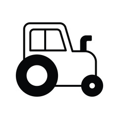 tracktor icon with white background vector stock illustration