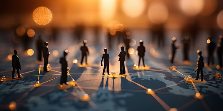 Connecting paths. Futuristic into corporate network. Digital city of business diverse group of individuals embark on journey of connectivity. Silhouettes innovation and web of opportunities