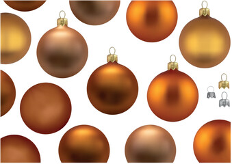 A Set of Bronzed Christmas Balls as a Set for Designers and Illustrators