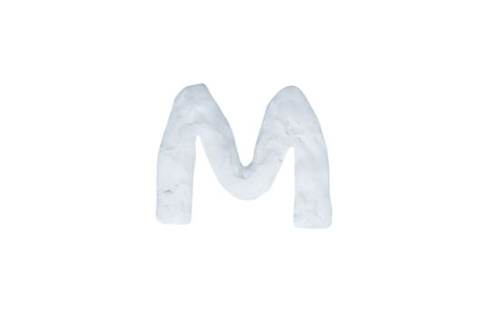 "M" Colour plasticine uppercase letters isolated on cut out PNG. English It is a universal language used all over the world. Children's alphabet for education and development of English.	