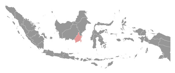 South Kalimantan province map, administrative division of Indonesia. Vector illustration.