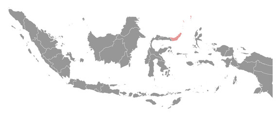 North Sulawesi province map, administrative division of Indonesia. Vector illustration.