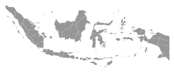 Riau islands province map, administrative division of Indonesia. Vector illustration.
