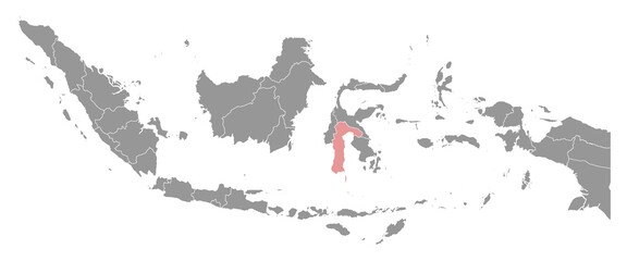 South Sulawesi province map, administrative division of Indonesia. Vector illustration.
